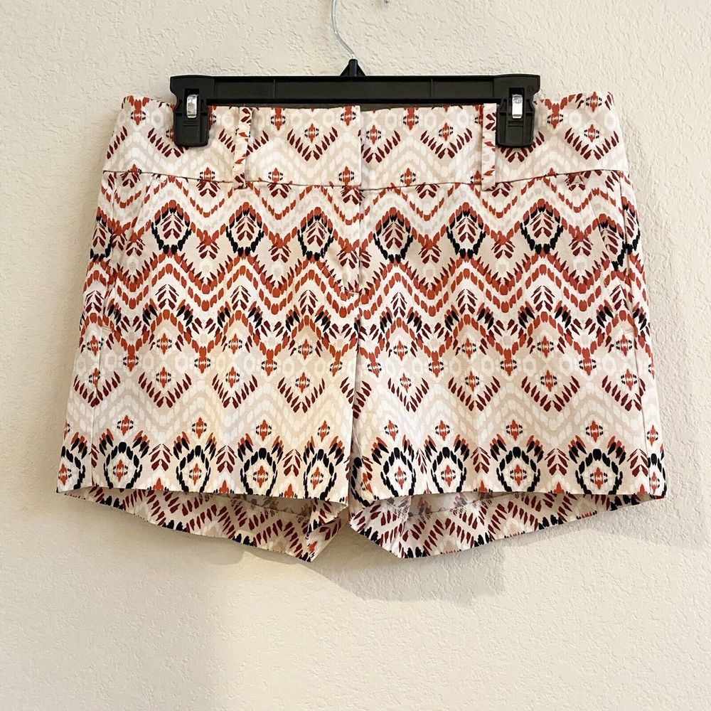Ann Taylor Modern Multicolor‎ Geo Tribal Print Casual City Modern Shorts SZ 4